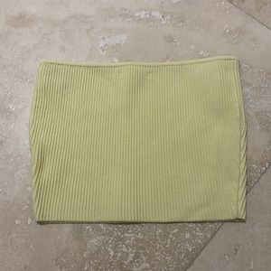 pacsun pastel yellow ribbed tube top